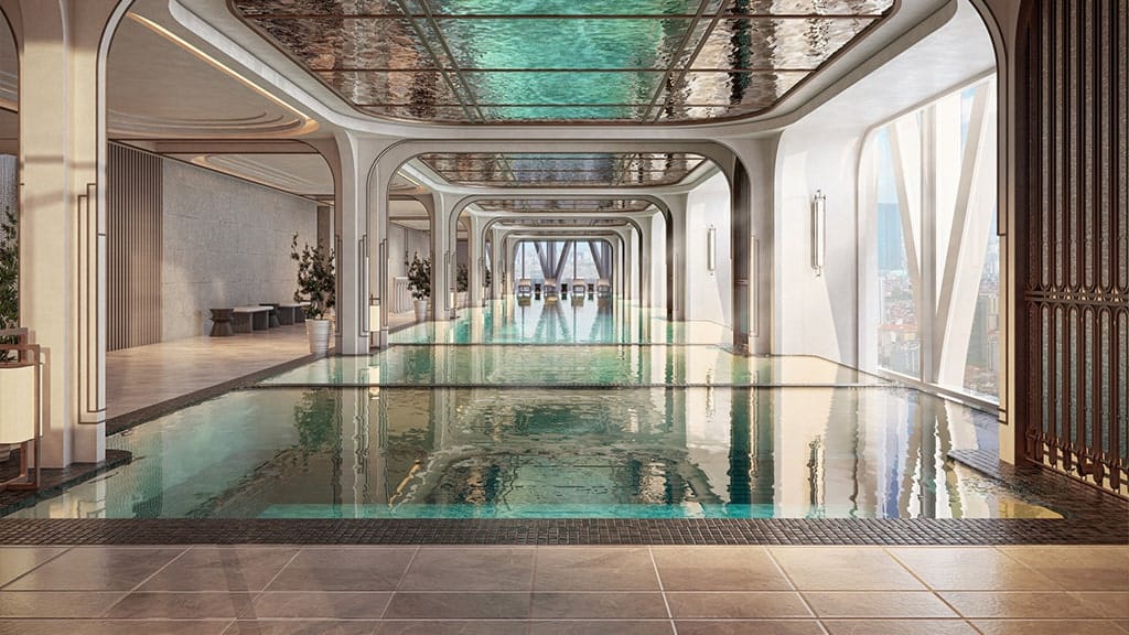 Tiện ích Sunsine Legend City - Thông tin chính thức từ Sunshine Group 3 Bể bơi sang trọng trong nhà tại Sunshine Legend City, nơi cư dân tận hưởng không gian thư giãn đẳng cấp với thiết kế hiện đại và tầm nhìn tuyệt đẹp.