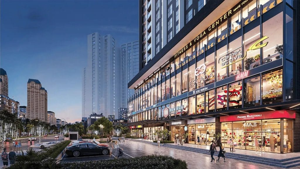 Tiện ích Sunsine Legend City - Thông tin chính thức từ Sunshine Group 4 Shop thương mại 3 tầng với siêu thị, nhà hàng và các cửa hàng tiện ích