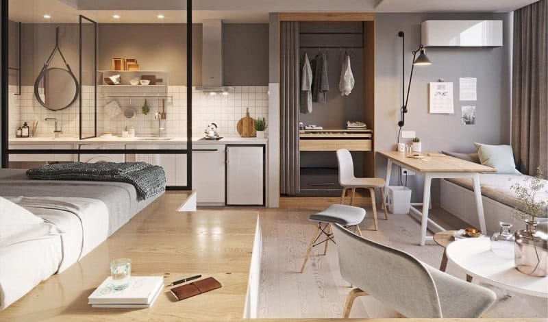 Căn hộ studio tại Sunshine Legend City – Hưng Yên được thiết kế thông minh với không gian mở, tích hợp khu bếp, bàn làm việc và giường ngủ, tối ưu hóa diện tích sử dụng cho cuộc sống hiện đại.