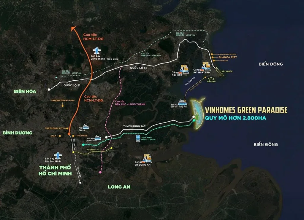 Vị trí dự án Vinhomes Cần Giờ Green Paradise
