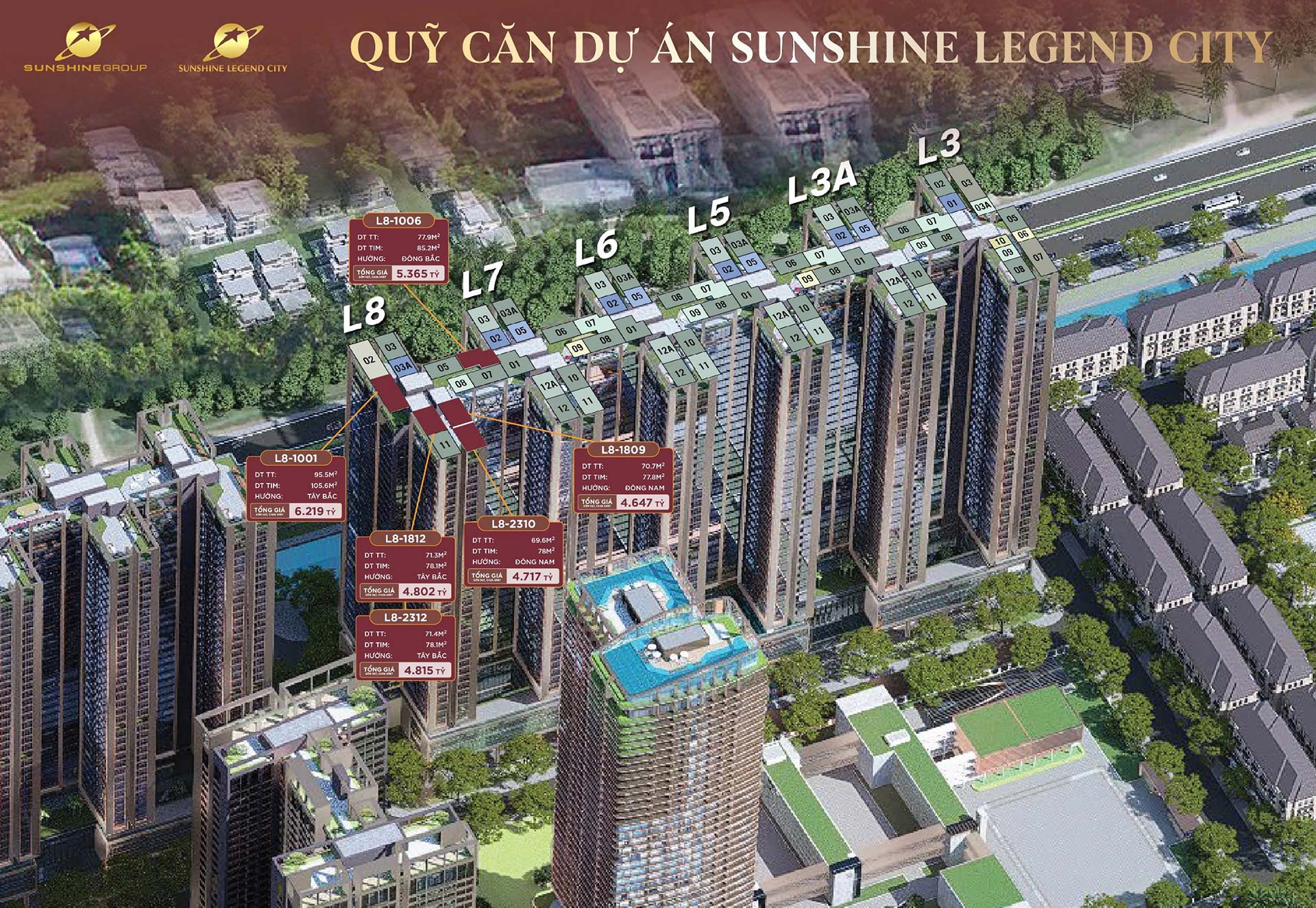 Bảng hàng dự án Sunshine Legend City