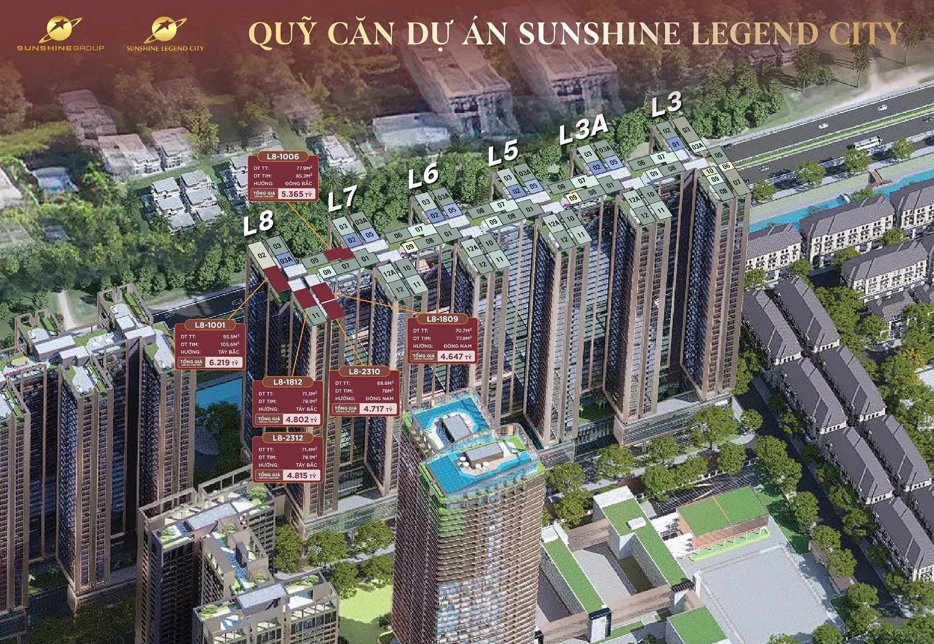 Bảng hàng dự án Sunshine Legend City