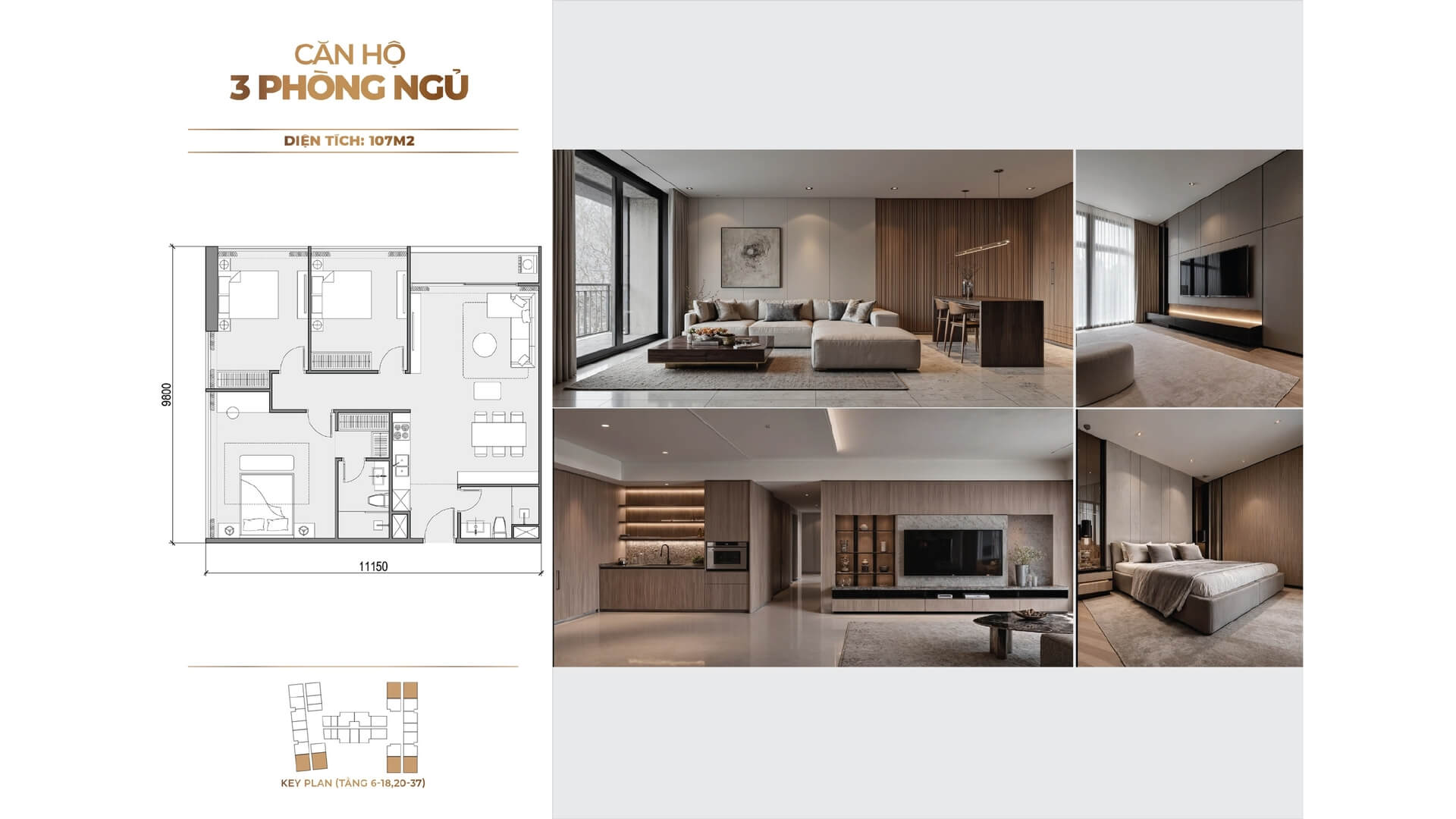 Layout căn hộ 3PN dự án Sunshine Legend City