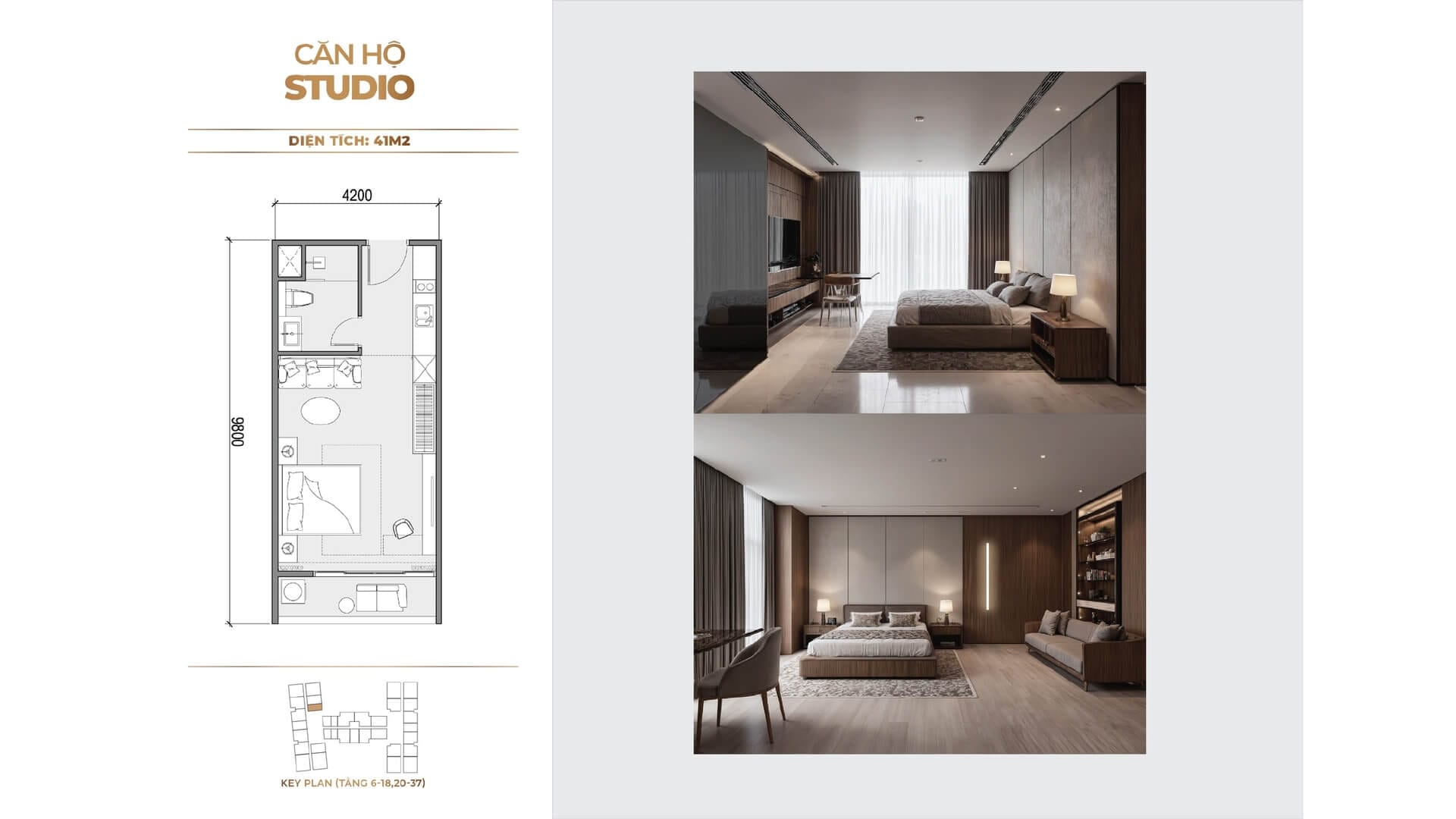 Layout căn hộ Studio dự án Sunshine Legend City