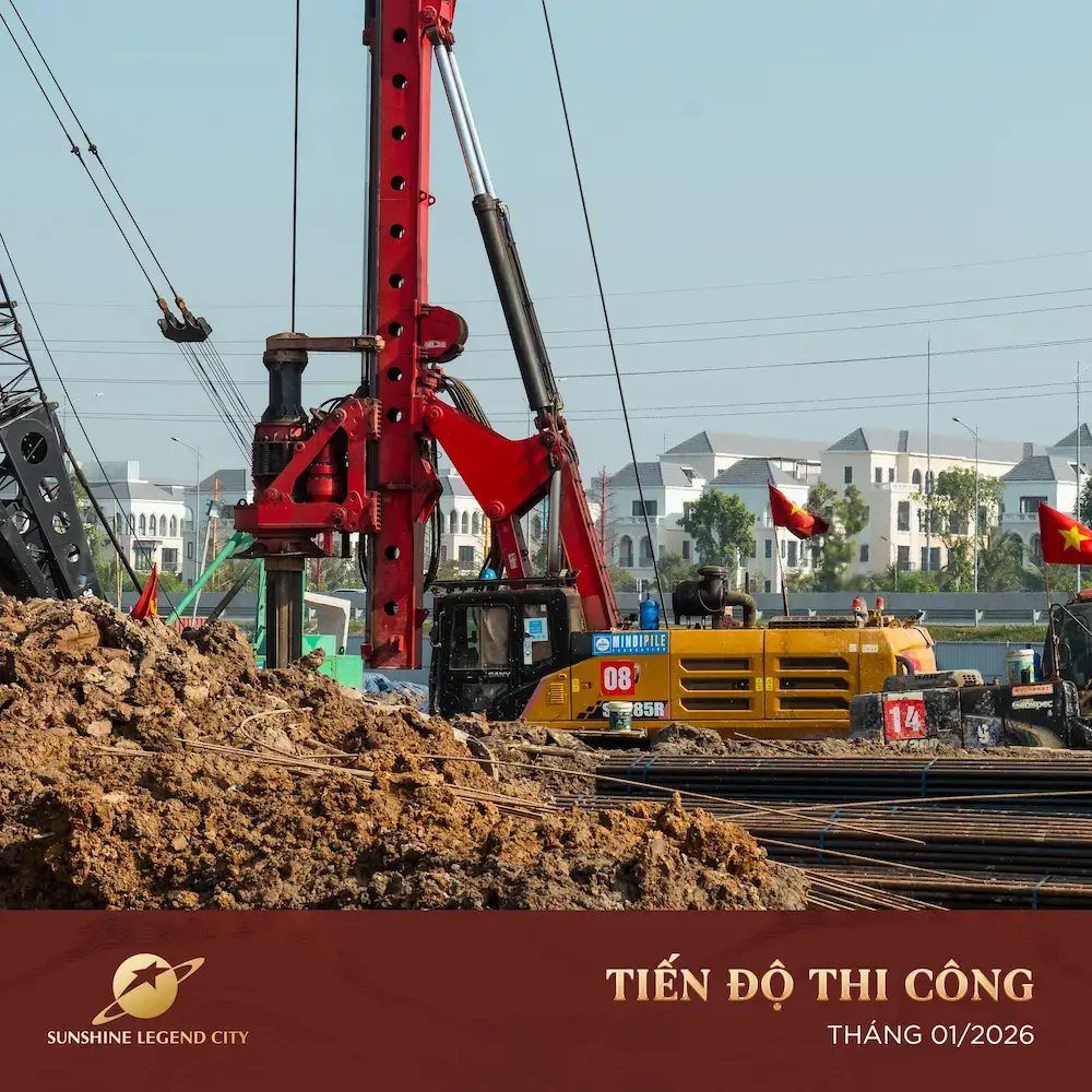 Ép cọc khoan nhồi khối dự án Sunshine Legend City