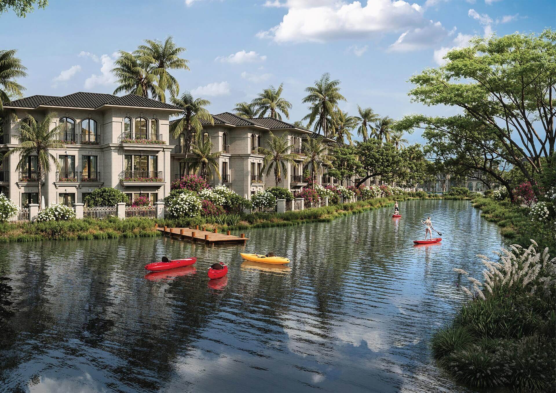 Hệ thống sông phía sau biệt thự đơn lập Sunshine Legend City